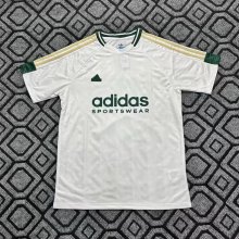 Adidas Clover Classic White and Green stripes T-shirt  Green 1:1 Quality Soccer Jersey  25-26