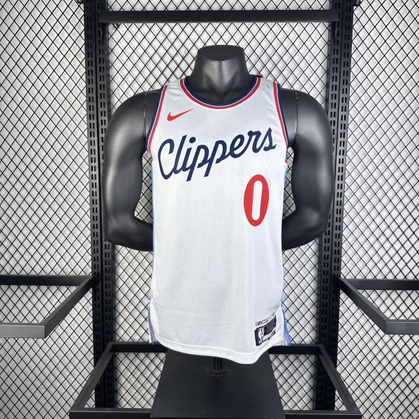 Los Angeles Clippers  White #0 WESTBROOK  1:1 Quality NBA  Season Jerseys 2025