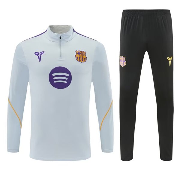 Barcelona Training Tracksuit Grey (16- 2XL Kids And Man )  1:1 Quality Training  Jersey 26-27