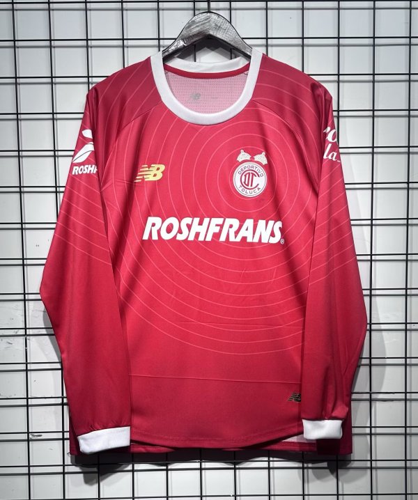 Toluca Home  Long sleeve Fans 1:1 Quality Soccer Jersey  26-27