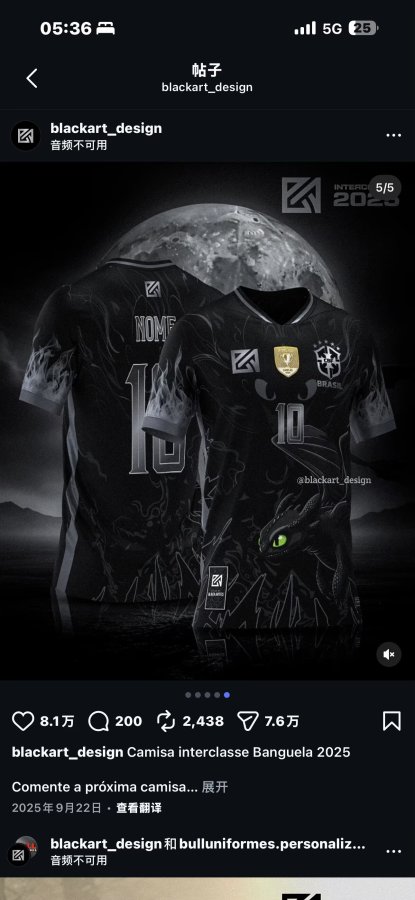 Brazil Special Edition Black  Fans 1:1 Quality Soccer Jersey  26-27 (2026)