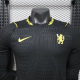 Chelsea Away Long Sleeve  Player  Black 1:1 Quality Soccer Jersey  26-27