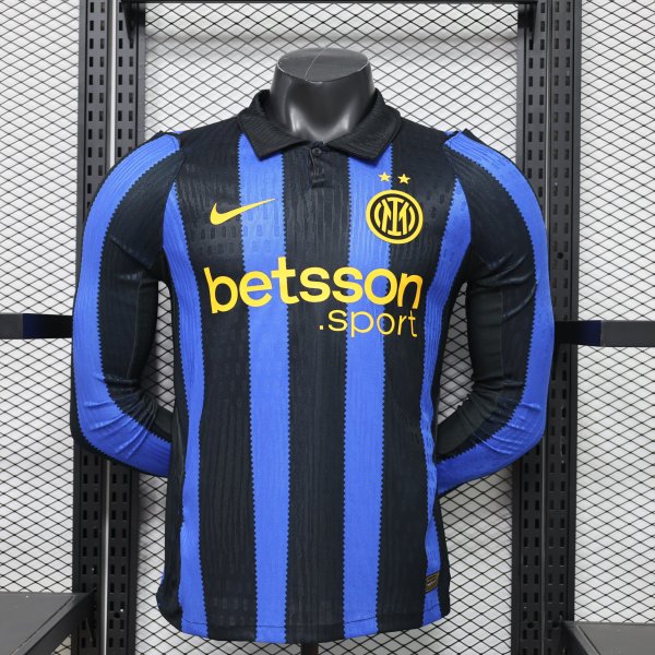Inter Milan Home Long Sleeve  Player 1:1 Quality Soccer Jersey   26-27