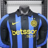 Inter Milan Home Long Sleeve  Player 1:1 Quality Soccer Jersey   26-27