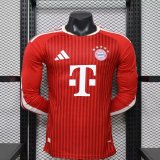 Bayern Munich Home Long Sleeve  Player 1:1 Quality Soccer Jersey  26-27
