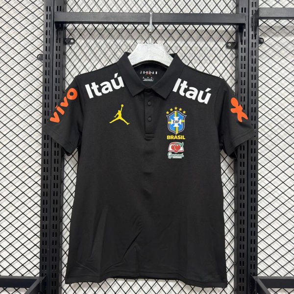 Brazil Polo  Fans Black 1:1 Quality Soccer Jersey 26-27 (2026)