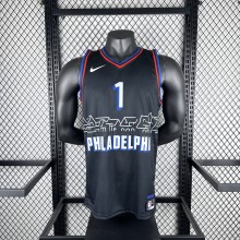Philadelphia 76ers City Edition Retro Black #1 HARDEN 1:1 Quality NBA  Season Jerseys  2021