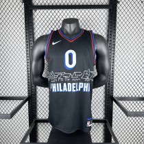 Philadelphia 76ers City Edition Retro Black #0 MAXEY 1:1 Quality NBA  Season Jerseys  2021