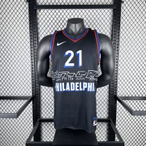 Philadelphia 76ers City Edition Retro Black #21  EMBIID 1:1 Quality NBA  Season Jerseys  2021