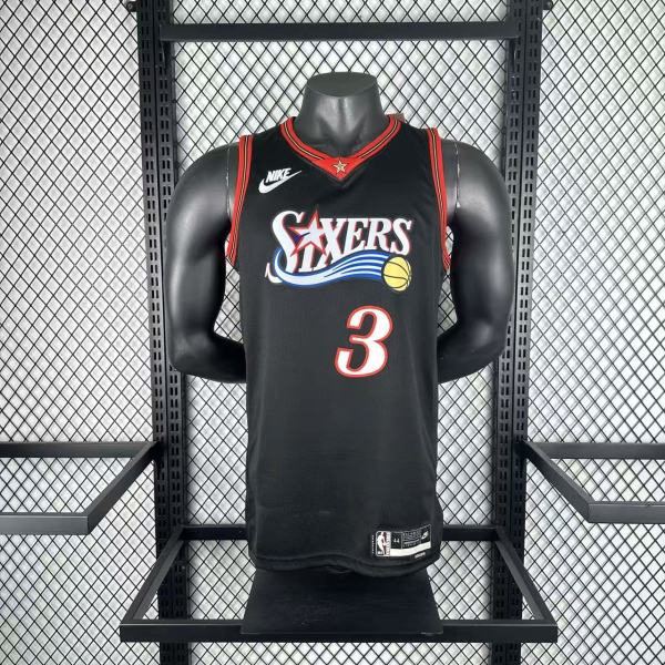 Philadelphia 76ers Retro Black #3 IVERSON 1:1 Quality NBA  Season Jerseys 2026
