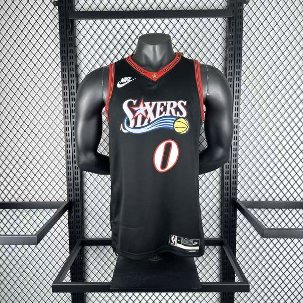 Philadelphia 76ers Retro Black #0 MAXEY 1:1 Quality NBA  Season Jerseys 2026