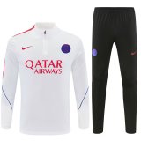 PSG Paris Training Tracksuit White (16- 2XL Kids And Man )  1:1 Quality Training  Jersey 26-27
