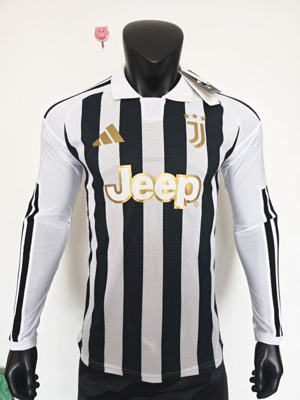 Juventus Home Long Sleeve  Player 1:1 Quality Soccer Jersey  26-27