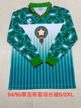 Retro Morocco Away Long Sleeve  1:1 Quality Soccer Jersey  1994-1995