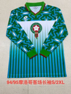 Retro Morocco Away Long Sleeve  1:1 Quality Soccer Jersey  1994-1995