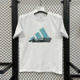 Adidas Clover  T-shirt White  Black  1:1 Quality T-shirt 26-27