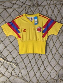 Retro Colombia Home Women 1:1 Quality Soccer Jersey  1990