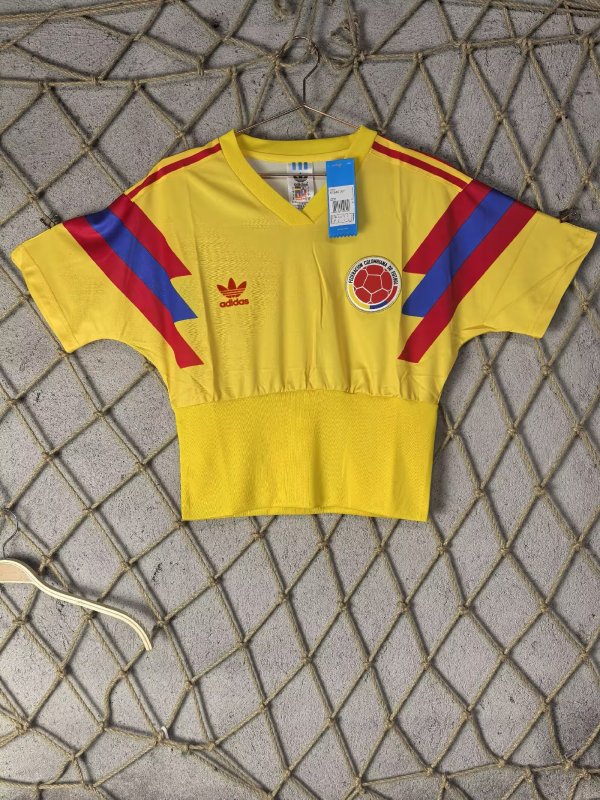 Retro Colombia Home Women 1:1 Quality Soccer Jersey  1990