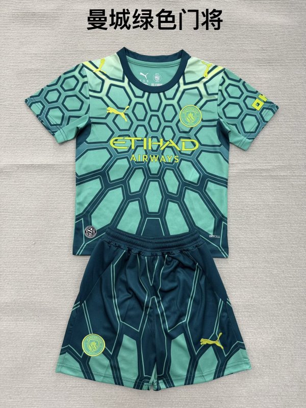 Manchester City Goalkeeper Fans  (Kids and Man)  1:1 Quality Soccer Jersey  26-27 (16-2XL)