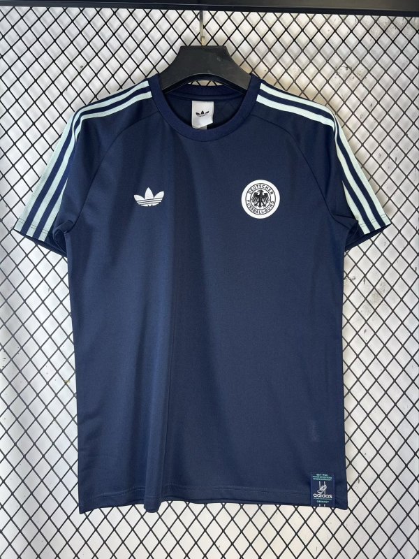 Retro Germany Pre match uniform T-shirt Special Edition  Cyan  Fans 1:1 Quality Soccer Jersey   26-27 (2026)