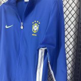 Brazil Windbreaker Blue 1:1 Quality Soccer Jersey 1998