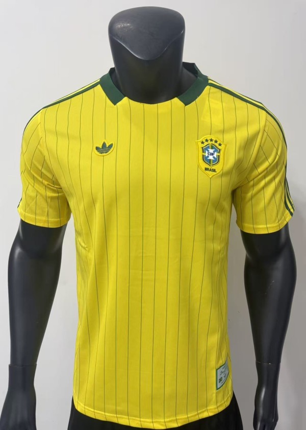 Brazil T-shirt Retro Yellow 1:1 Quality Soccer Jersey 26-27 (2026)