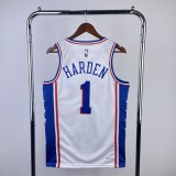 Philadelphia 76ers  Home White #1  HARDEN 1:1 Quality NBA  Season Jerseys  2023