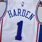 Philadelphia 76ers  Home White #1  HARDEN 1:1 Quality NBA  Season Jerseys  2023