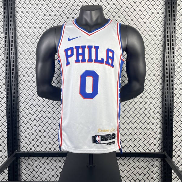 Philadelphia 76ers  Home White #0 MAXEY 1:1 Quality NBA  Season Jerseys  2023