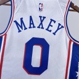 Philadelphia 76ers  Home White #0 MAXEY 1:1 Quality NBA  Season Jerseys  2023