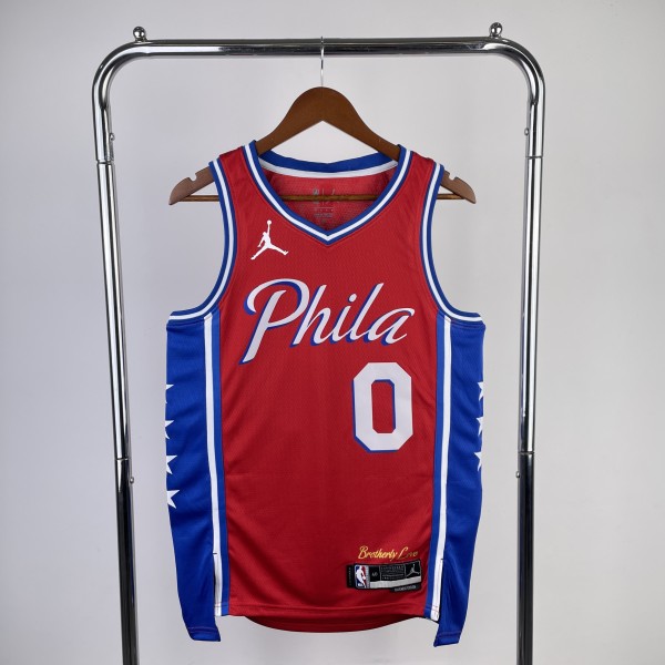 Philadelphia 76ers Red #0 MAXEY 1:1 Quality NBA  Season Jerseys  2023
