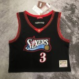 Philadelphia 76ers Retro Black Women  #3 IVERSON 1:1 Quality NBA  Season Jerseys