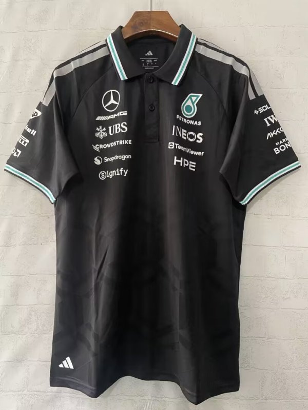 F1 Mercedes-Benz POLO  Black Short Sleeve Racing Suit 2026