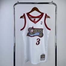 Philadelphia 76ers Retro White #3 IVERSON 1:1 Quality NBA  Season Jerseys 1998