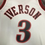 Philadelphia 76ers Retro White #3 IVERSON 1:1 Quality NBA  Season Jerseys 1998