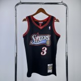 Philadelphia 76ers Retro Black #3 IVERSON 1:1 Quality NBA  Season Jerseys 1997-1998
