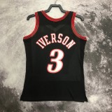 Philadelphia 76ers Retro Black #3 IVERSON 1:1 Quality NBA  Season Jerseys 1997-1998