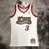 Philadelphia 76ers Retro White #3 IVERSON 1:1 Quality NBA  Season Jerseys 1998