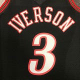 Philadelphia 76ers Retro Black #3 IVERSON 1:1 Quality NBA  Season Jerseys 1997-1998