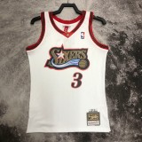 Philadelphia 76ers Retro White #3 IVERSON 1:1 Quality NBA  Season Jerseys 1998