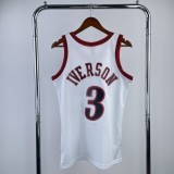 Philadelphia 76ers Retro White #3 IVERSON 1:1 Quality NBA  Season Jerseys 1998