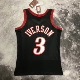 Philadelphia 76ers Retro Black #3 IVERSON 1:1 Quality NBA  Season Jerseys 1997-1998