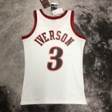 Philadelphia 76ers Retro White #3 IVERSON 1:1 Quality NBA  Season Jerseys 1998