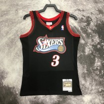 Philadelphia 76ers Retro Black #3 IVERSON 1:1 Quality NBA  Season Jerseys 1997-1998