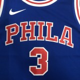 Philadelphia 76ers Retro Blue #3 IVERSON 1:1 Quality NBA  Season Jerseys