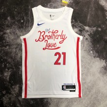 Philadelphia 76ers City Edition White #21 EMBIID 1:1 Quality NBA  Season Jerseys  2023