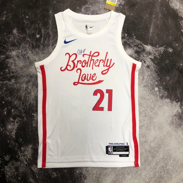 Philadelphia 76ers City Edition White #21 EMBIID 1:1 Quality NBA  Season Jerseys  2023
