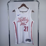 Philadelphia 76ers City Edition White #21 EMBIID 1:1 Quality NBA  Season Jerseys  2023