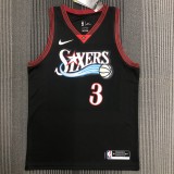 Philadelphia 76ers Retro Black #3 IVERSON 1:1 Quality NBA  Season Jerseys