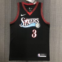 Philadelphia 76ers Retro Black #3 IVERSON 1:1 Quality NBA  Season Jerseys